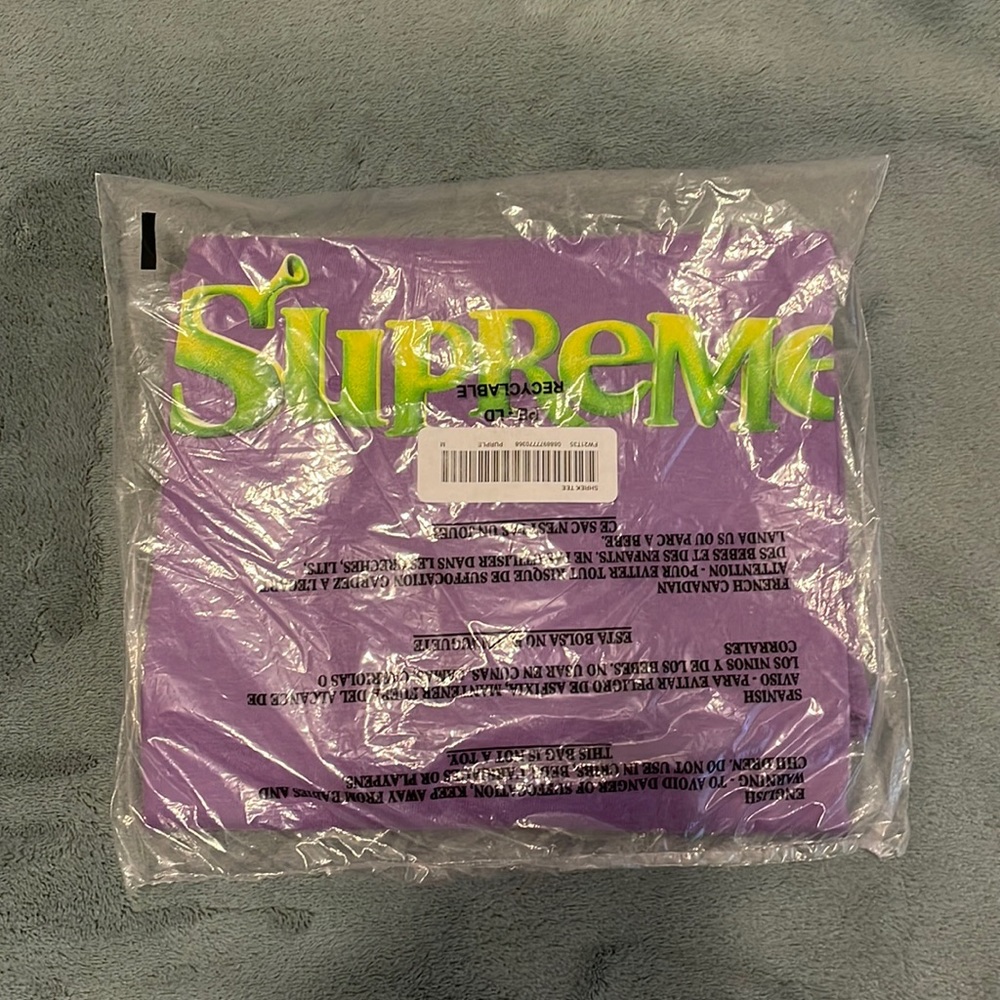 Supreme shrek tee size medium new purple